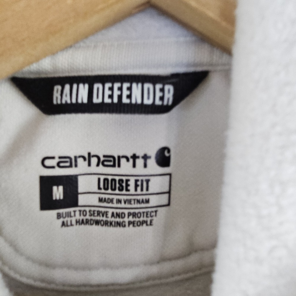 Carhartt Rain Defender Hoodie Pullover Kangaroo Pocket Mens Medium 3D Logo - Picture 6 of 13